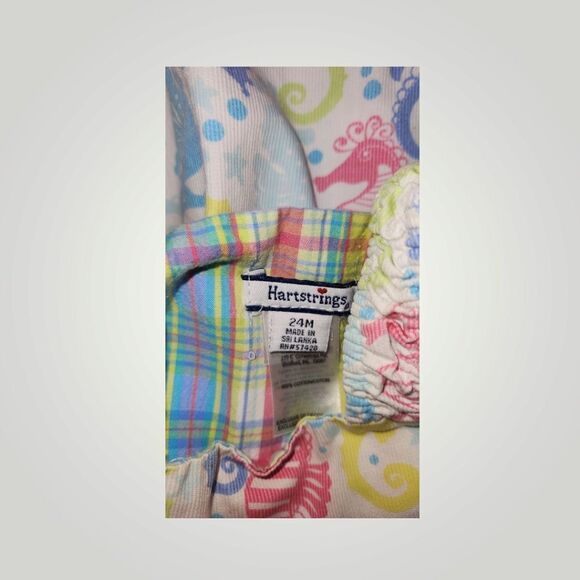 Vintage Hartstrings plaid and sea horse Reversible dress size 24M - Picture 7 of 7